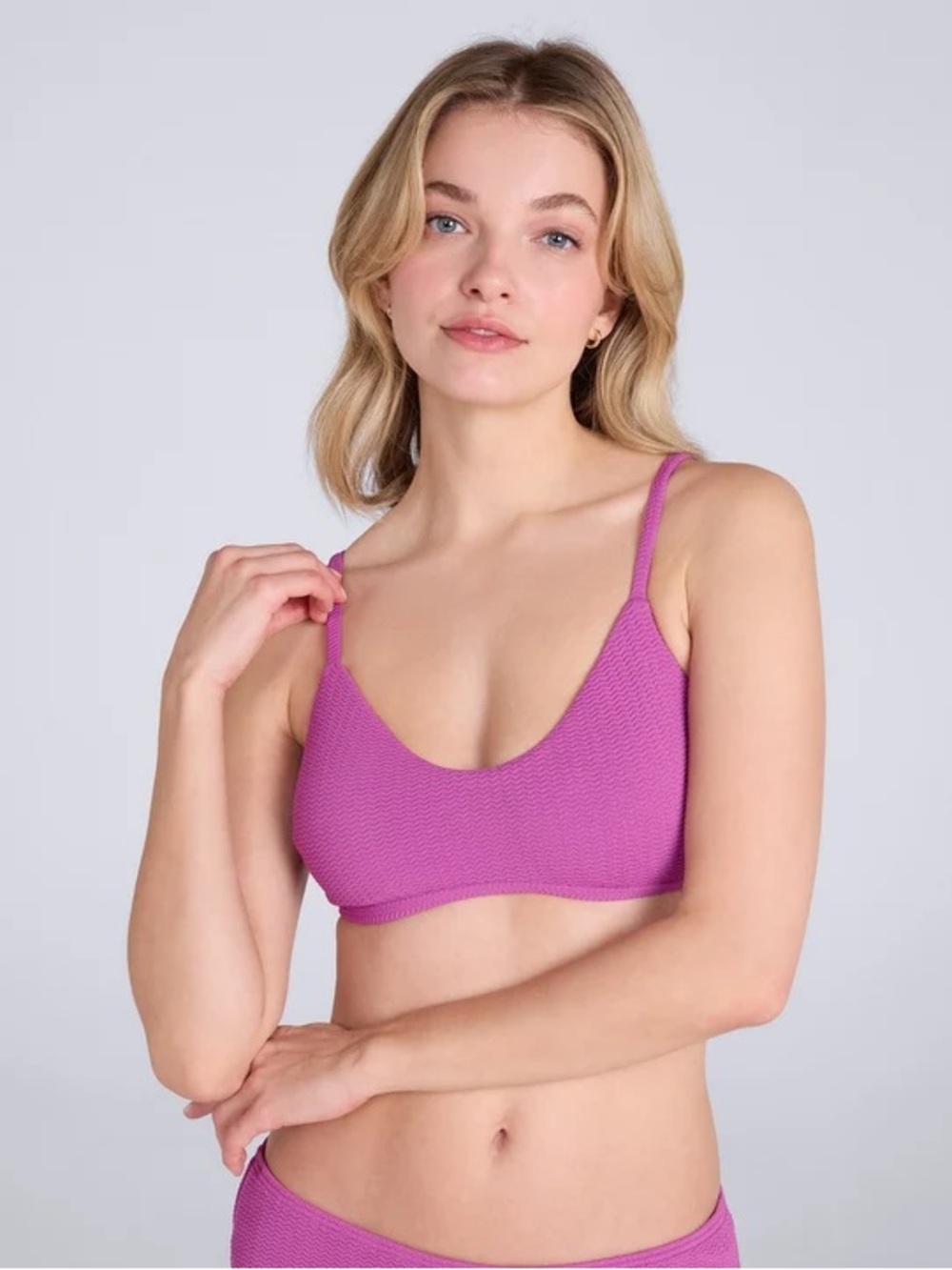 Hurley Purple Scoop Neck Swim Top